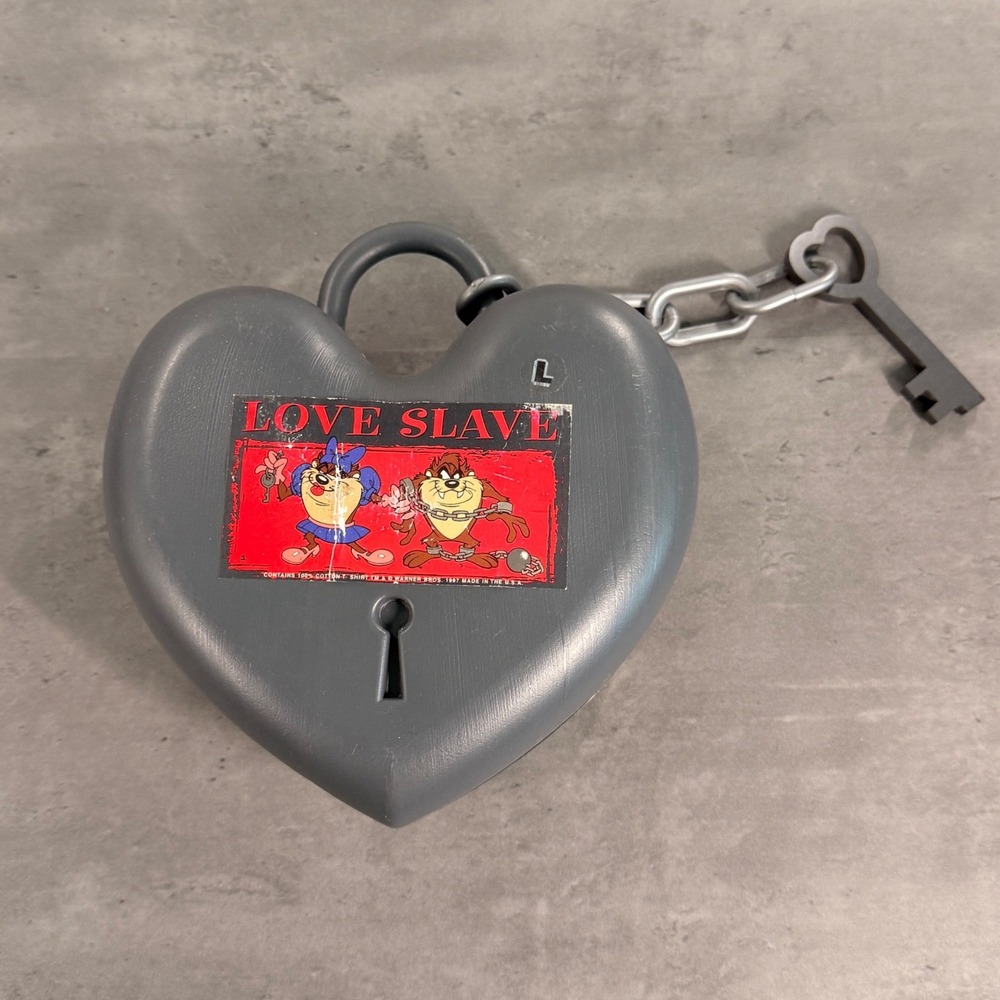 Warner Bros Taz Heart Lock Promo Packaging Love Slave Grey 1997 Looney Tunes Taz
